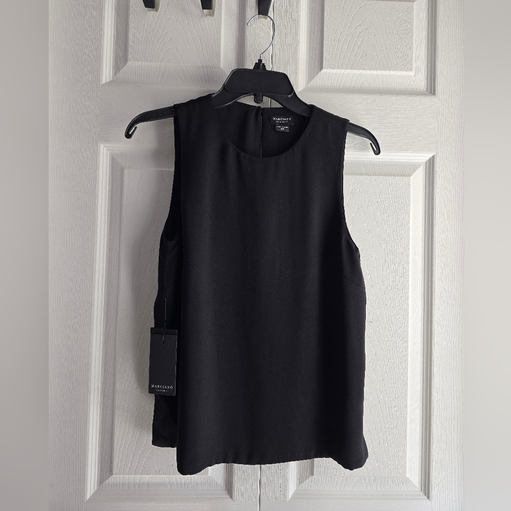 Marciano Black Sleveless Fringe Half Backless  Malaika Top Size XS